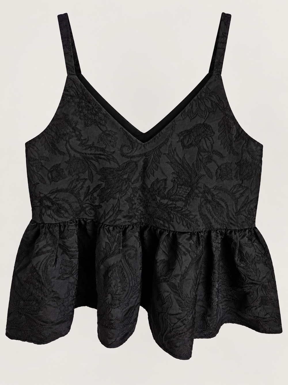 Express Black Embroidered Peplum Camisole